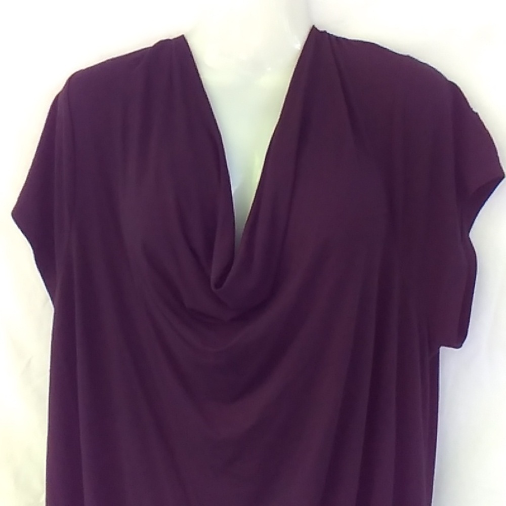 2/25 AE Black Drape Front Lace Back Short Sleeve Shirt - Picture 2 of 14